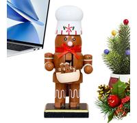 Duroecsain Figuritas navideñas en miniatura - Cascanueces de madera para decoración de mesa festivo, escultura estantería decoración escritorio para coleccionistas sala de estar dormitorio comedor