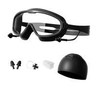 Duroecsain Gafas de natación - Gafas de piscina para máscara de gran angular impermeable con pinza nasal y tapones para los oídos para bucear, playa y deportes al aire libre
