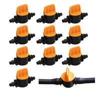 Duroecsain - Grifo de riego por goteo - 10 válvulas de separación para manguera de goteo, equipo de control de agua y sistema de tuberías antifugas para jardín, invernadero y zonas