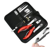 Duroecsain Juego de cortaúñas, Juego de clipper de uñas - Kit de de acero inoxidable 10x | Herramientas de cuidado personal con estuche, corte de uñas para viajes a casa