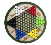 Duroecsain Juego de Damas Chinas Set - Tablero De De Madera para Chinese Checkers,Actividad Estratégica Multijugador para Noches Familiares Almuerzos Al Aire Libre Y Senderismo