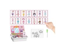 Duroecsain Juguetes faciales magnéticos para niños - Juegos de Disfraces creativos para rostros - magnéticos de Doble Cara para niños con Tablero de Escritura y bolígrafo, para, niñas