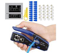 Duroecsain Kit crimpador, juego para bornes cables de red - Pinza de precisión para redes eléctricas y telefónicas