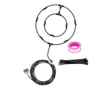 Duroecsain Kit de niebla de ventilador, sistema de refrigeración de niebla para exteriores, kit de humidificación mejorado para ventiladores exteriores, nebulizador de ventilador de patio con 6