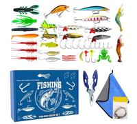 Duroecsain Kit de Señuelos | Señuelos Realistas para Exterior | Cebos Festivos para Pescador | Para Pesca Agua Salada/Dulce, Pez Gato, Salmón, Dorado, Barco, Lago, Regalo Papa, Pescador,