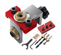 Duroecsain Localizador de perforación para carpintería, máscaras de agujeros rectos - Localizador de guía de taladro ajustable,Cientos de descenso de centrado profesional para