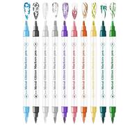 Duroecsain Marcador de belleza de las uñas, bolígrafo de dibujo de uñas,Herramientas de manicura de 10 colores de doble terminación Kit de diseño de uñas - Liner de pintura acrílico de secado rápido