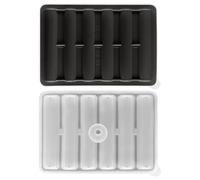 Duroecsain - Molde para cubitos de hielo, bandeja para cubitos de hielo, moldes de silicona para congelador, bandeja de hielo cilíndrica de silicona de llenado rápido, molde de hielo de 5 cavidades