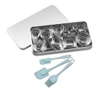 Duroecsain Moldes para galletas | 30 moldes para galletas - Molde de acero inoxidable para pasteles y postres, lavable en lavavajillas, ideal para cocina, casa, escuela, pastelería, fiestas