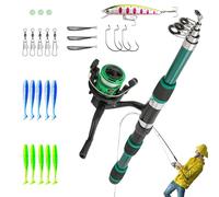 Duroecsain Pases de para, de para niños pequeños, a Caballo 1,8 m de caña de Pescar telescópica | Equipo de Pescado para, Kit de Equipo de Muelle, Conjunto de