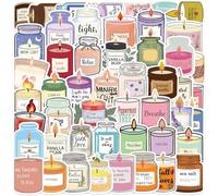 Duroecsain Pegatinas para Scrapbooking | 50 Pegatinas De Aromaterapia Velas Y Ordenador | Decoración Divertida Para Diarios Y Agenda
