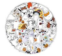 Duroecsain - Pegatinas para scrapbooking de Halloween, 50 piezas lindas antideslizantes, decoraciones de Halloween, juguetes para botellas, puertas, computadoras, ventanas y teléfonos, coches,