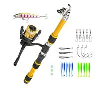 Duroecsain Pole de para Niños Pequeños, Pole de para - a Caballo 1,8 m de Caña de Pescar telescópica - Equipo de Pescado para, Kit de Equipo de Muelle, Conjunto de Peces