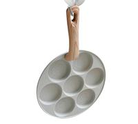Duroecsain Sartén antiadherente para panqueques de 7 tazas, sartén para huevos de 7 rejillas - Freidora de tortilla de Hamburgo,7 moldes de tortilla para desayuno, sartén para huevos fritos para