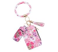Duroecsain Tarjetero con estampado de flores, pequeñas carteras con estampado floral, funda para tarjeta de identificación, multiusos, lindo estuche para tarjetas de viaje, bonito estuche para