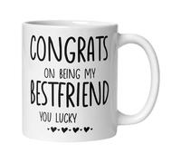 Duroecsain Taza de café de cerámica, Taza de cerámica - Taza de leche Sister - Felicitaciones por ser mi hermana Cumpleaños Navidad Taza de café espresso para mujer Hermana para novia