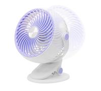 Duroecsain Ventilador de clip, ventilador portátil con clip de escritorio refrescante | Accesorio silencioso con inclinación ajustable 5 velocidades USB recargable para cámara de viaje