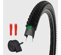 DUROMONDO 1 paquete de neumáticos para bicicleta de montaña de 29 x 2.125 pulgadas, neumáticos MTB 30TPI resistentes a pinchazos con tubo interior, 2 palancas de neumáticos, diseño de perilla de alto