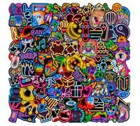 Duronge 100 PCS Pegatinas Neón Graffiti Impermeables para Automóviles, Motocicletas, Bicicletas, Monopatines DIY, Casco, Ordenador Portátil