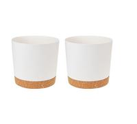 Duronge 2 Piezas Macetas para Flores, Macetas para Plantas de Interior, Macetero de Plástico con Agujeros de Drenaje y Platillo, 11 cm, para Interior y Oficina