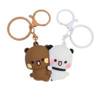 Duronge Bubu Dudu Juego de 2 Llaveros Magnéticos para Parejas - Colgante de Oso Lindo para Mochila, Detalle Romántico para San Valentín, Estilo Anime Kawaii