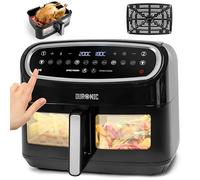Duronic AF14 BK Freidora de aire sin aceite 2400 W | Air Fryer 1 cesta 10L con Ventana | Airfryer 10 programas | Pantalla táctil | Cestas antiadherentes | Fácil de limpiar | 50-200º