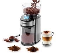 Duronic BG200 Molinillo de café eléctrico | Potencia de 200 W y 2 recipientes | 7 niveles de molido | Taza de 200 g de capacidad y recipiente de 120 g de capacidad | Cuchara incluida