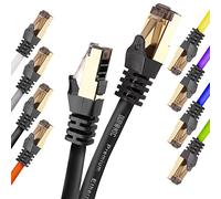 Duronic Cable de ethernet BK 15M CAT8 2Ghz 2000MHz 40Gbps S FTP Cable de conexión y Conector RJ45 | Máx velocidad de Fibra Óptica Banda ancha y Transmisión de datos rápida | Compatibilidad Universal