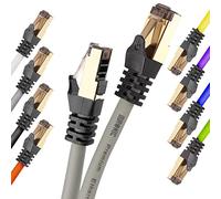 Duronic Cable de ethernet GY 10M CAT8 2Ghz 2000MHz 40Gbps S FTP Cable de conexión y Conector RJ45 | Máx velocidad de Fibra Óptica Banda ancha y Transmisión de datos rápida | Compatibilidad Universal
