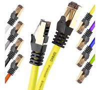 Duronic Cable Ethernet CAT8 YW Blindado de 1,5 m, 40 Gbps, RJ45
