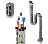 Duronic CM1DM SR Canaleta para Cables de 130 cm, Ajustable y Flexible | Canal Organizador de Cables, Ajustable y Flexible, Protege Cables USB, Ethernet y de Alimentación, para Escritorio
