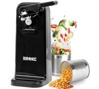 Duronic CO40 BK Abrelatas Eléctrico de 50 W con Afilador y Abrebotellas | Abre Latas de Conserva Automático, Afilador de Cuchillos, Abrebotellas, Retira Tapones, Fácil de Usar, Compacto