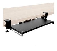 Duronic DKTPX1 Plataforma para Teclado y ratón para Mesa de Escritorio | Instalación por Pinza | Solución Ideal para Ahorrar Espacio | Tablero de partículas con Material Resistente | Color Negro