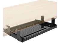 Duronic DKTSX2 Plataforma de 39 cm para Teclado Pequeño y ratón para Mesa de Escritorio | Tablero de Metal | Fácil instalación | Solución Ideal para Ahorrar Espacio | Acabado en Color Negro