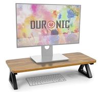 Duronic DM06 1 AW Elevador para Pantalla, Hasta 10 kg, Madera Envejecida | 63 x 30 cm, Patas Antideslizantes para Estabilidad, Superficie, Soporte Ergonómico Oficina Escritorio Ordenador