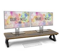 Duronic DM06 2 AO Elevador para 2 Pantallas | Superficie de 82 x 30 cm y 10 kg Patas Antideslizantes para Estabilidad | Roble envejecido| Soporte ergonómico para Oficina Escritorio Ordenador Portátil