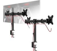 Duronic DM252 BK x2 Uds. Brazo para Monitor Soporte con Doble Brazo para 2 Pantallas de 13" a 27" máx. 8kg Cada, Cabezal VESA 75-100 Giratorio e Inclinable -90°+35°, Altura 40cm Ajustable, Brazo 33cm