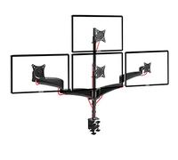 Duronic DM453VX1 Brazo para Monitor de 13" a 27", Inclinable -90°+85° | Para 4 Pantallas de 6 kg Máx, Altura Ajustable de 80 cm Giratorio y 78 cm Cada Brazo, Soporte para 4 Pantallas TV LED