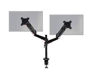 Duronic DMG52 Brazo para Monitor para 2 Pantallas de 15 y 27" y de 8 kg Cada | Sistema de Resorte a Gas | Altura Ajustable 30 cm | Cabezal VESA 75 y 100 Inclinable y Rotatorio | Brazo de hasta 58 cm