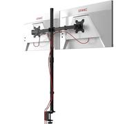 Duronic DMT152 BK Brazo para Monitor | para 2 Pantallas de 13 a 27" y 8 kg de Capacidad | Cabezal VESA 75 y 100 Giratorio e inclinable +90 °- 35 °| 100cm de Altura Ajustable | Brazo Extensible