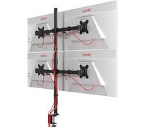 Duronic DMT154 BK Brazo para Monitor | para 4 Pantallas de 13 a 27" y 8 kg de Capacidad | Cabezal VESA 75 y 100 Giratorio e inclinable +90 °- 35 °| 100cm de Altura Ajustable | Brazo Extensible