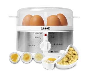 Duronic EB35 WE Hervidor para huevos eléctrico | Hasta 7 Huevos y Prepara 2 tipos a la vez | Cocedor con termostato y minutero | Huevos duros huevos mollet y pasados por agua | Cocina saludable