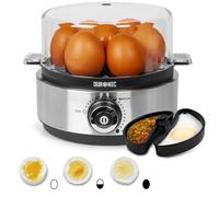Duronic EB40 BK Hervidor de huevos | Potencia 400W | 7 huevos | Cocción con termostato | Huevos duros, huevos mollet, huevos pasados por agua | Apagado automático | Accesorio para escalfar