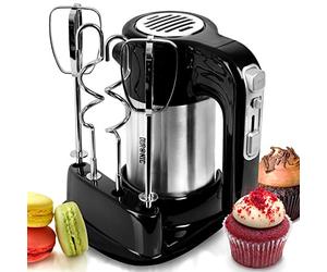 Duronic HM3 Batidora amasadora eléctrica 300W para repostería con 5 velocidades y función turbo | Incluye 2 Varillas diferentes para batir y amasar | Ideal para panadería y repostería