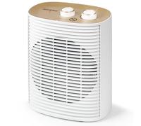 Duronic HV32 WE - Radiador 2000W, Calefactor Eléctrico Bajo Consumo, Termostato Regulable, Modo Eco 1000W, Modo Turbo 2000W y Sistema Seguridad Antivuelco. Ideal para Casa, Oficina, Garaje.
