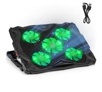 Duronic LC1 Base Refrigeradora para Portátil con 5 Ventiladores y LED | 2 Puertos USB 2.0, Ventiladores Regulables, 6 Niveles de Altura, Elevador Portátil, para Trabajo, Estudio y Gaming