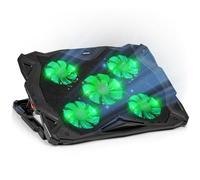 Duronic LC1 Ventilador portatil 5 Ventiladores, LED Regulable 2X USB 2.0, Ventiladores Regulables, 6 Niveles, Elevador portatil, Base refrigeradora Portatil Gaming Refrigerador Portatil