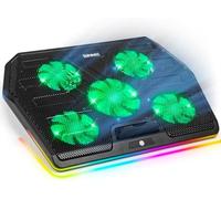 Duronic LC4 Base Refrigeradora para Portátil de 11 a 17,3", RGB | Ventilador Regulable hasta 1400 RPM, 2 Niveles de Altura, Luces LED y RGB, para Trabajo, Estudio y Portátil Gaming