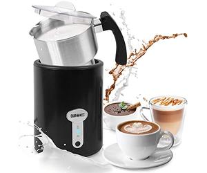 Duronic MF500 BK Espumador de leche automático eléctrico 550W - Jarra acero inoxidable - 260 ml para espumar y 500 ml para calentar - Ideal para bebidas calientes o frías - Fácil de usar y limpiar