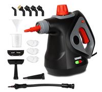 Duronic SC32 BK Limpiador de Vapor de Mano 1050 W, Depósito 350 ml | Limpiador Vapor Portátil Multifunción para Sofá Tejidos Juntas Ducha Horno Fregadero Ventanas Espejos